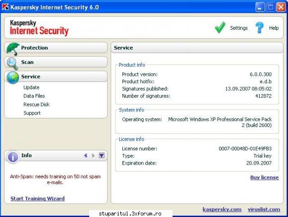 ajutor legatura kaspersky, foloseste ceva mai multa memorie, iar calc. slabe prea fac fata iar daca