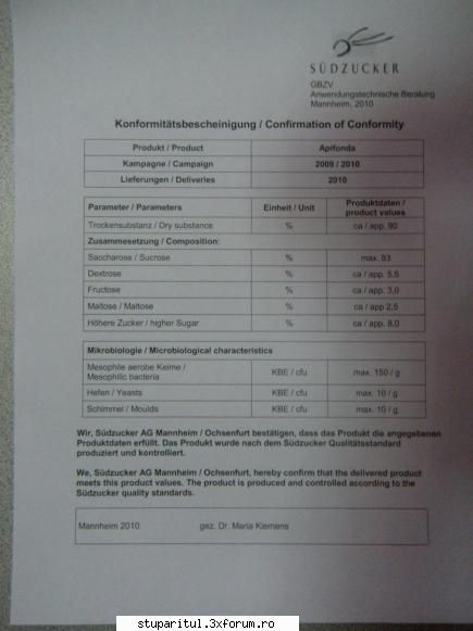 Apifonda - Am atasat o fisa tehnica a produsului Apifonda - HRANIREA ARTIFICIALA