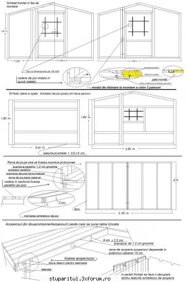 CABANA APICOLA (casa stuparupui) - CABANA APICOLA DEMONTABILA. Schite si - PLANURI....PLANURI....PLANURI.....