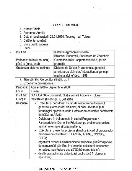 Documente Doamna chirila - pupemea - ASOCIATIA CRESCATORILOR DE ALBINE