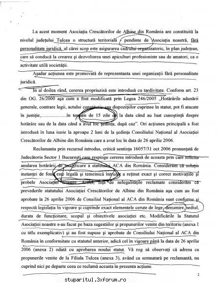 Documente Doamna chirila - Intamp 2 Va rugam sa lecturati intampinarea - ASOCIATIA CRESCATORILOR DE ALBINE