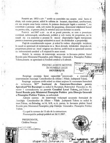 Documente Doamna chirila - pupemea - ASOCIATIA CRESCATORILOR DE ALBINE