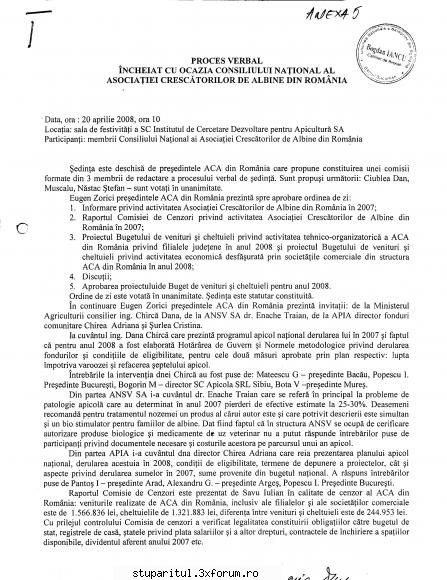 Documente Doamna chirila - Procese verbale La solicitarea instantei a - ASOCIATIA CRESCATORILOR DE ALBINE