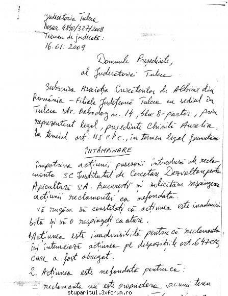 Documente Doamna chirila - Intamp fil � Inatmpinarea Filialei Judetene - ASOCIATIA CRESCATORILOR DE ALBINE
