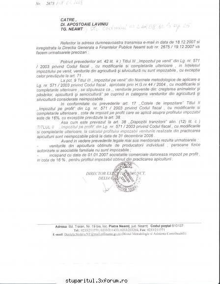Noul cod fiscal - apislav - LEGISLATIE NATIONALA SI EUROPEANA