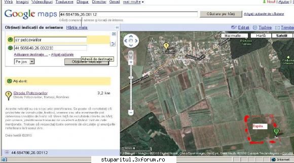 Rapita - SITUATIE: in poza de mai jos am prins punctul A - BAZA MELIFERA - PLANTE , ARBUSTI , ARBORI