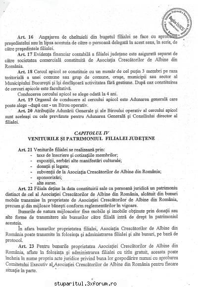 Statut ACA - Filiala judeteana Dolj - jean - ASOCIATIA CRESCATORILOR DE ALBINE