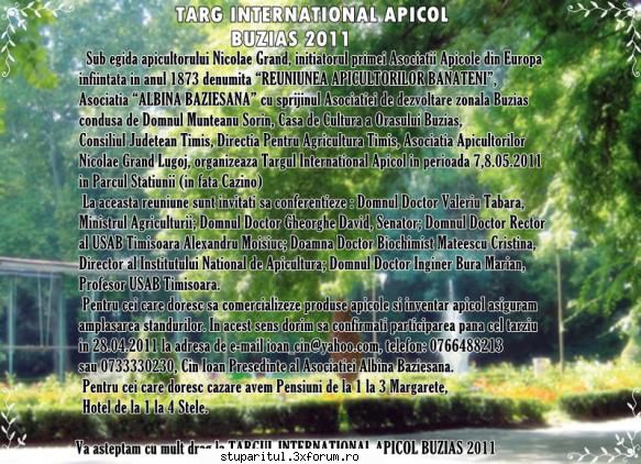 Targ International Apicol Buzias 2011 - TARG INTERNATIONAL APICOL - CALENDAR APICOL - EVENIMENTE APICOLE