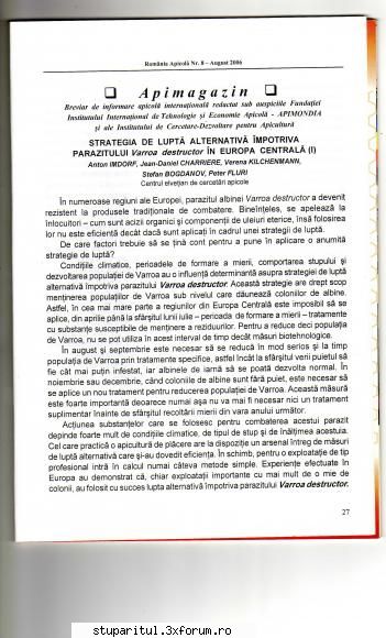 Tratament cu BeeVital - alte doua articole din revista noastra - BOLI SI DAUNATORI - TRATAMENTE