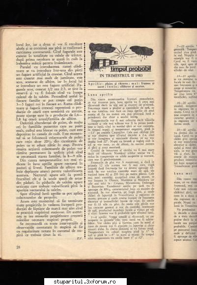 Vremea - Revista de apicultura - martie 1983 - INTRETINEREA ALBINELOR