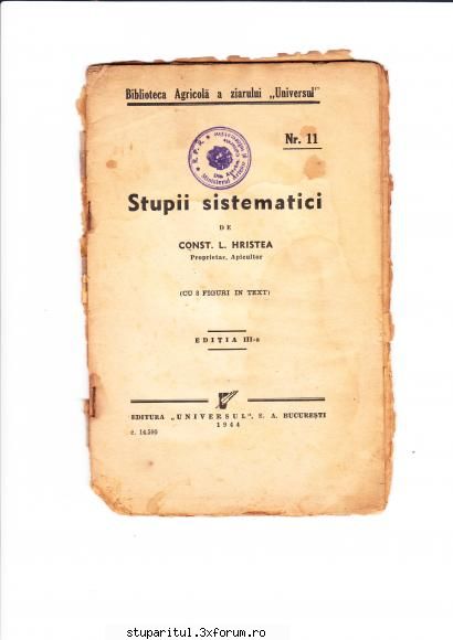 carticika cea mai veche - Sal'tare! Carticica cea mai veche pe care o am in - DISCUTII APICOLE DIVERSE