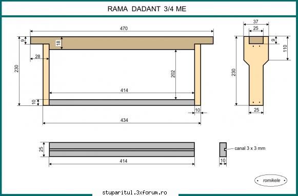 rama 3/4 me schite stup pe 12 rame