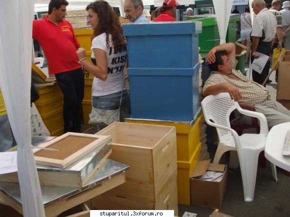 targul de miere bucuresti - capacul de stup, diafragma si apicultor in repaus - POZE